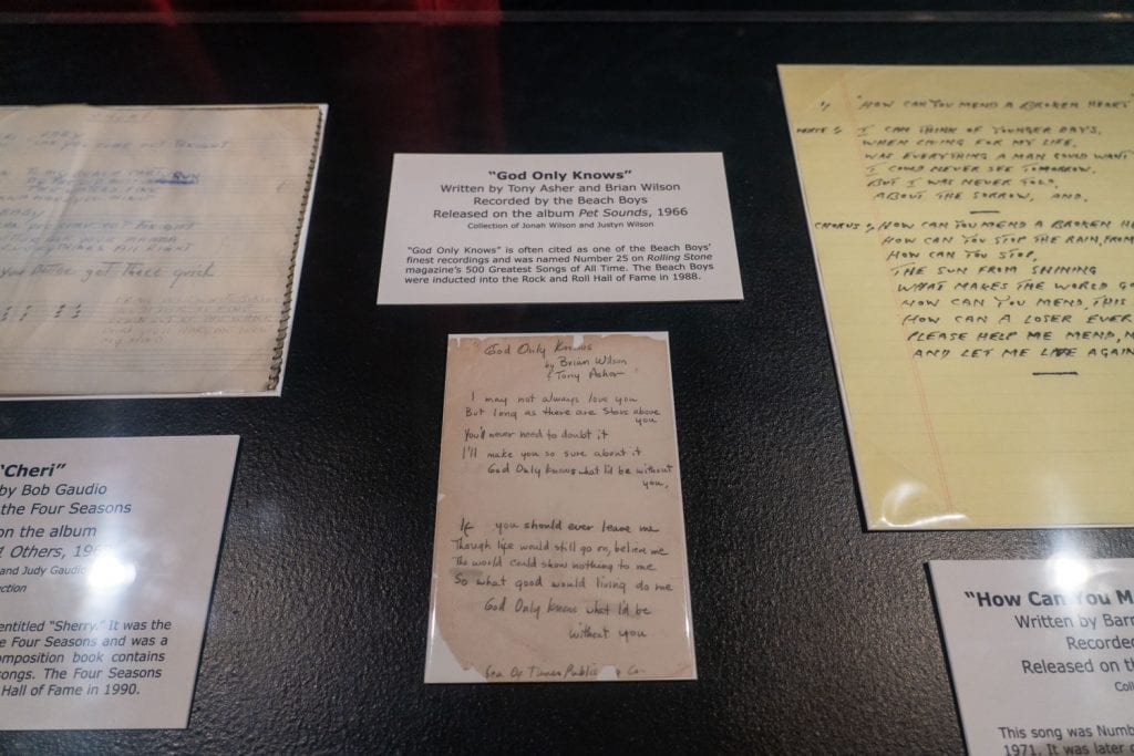 Lyrics at the Rock and Roll Hall of Fame