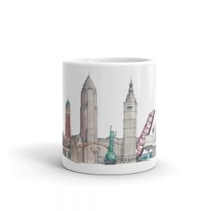 Cleveland skyline white mug (no text)