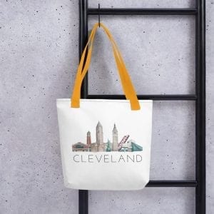 Cleveland skyline tote bag