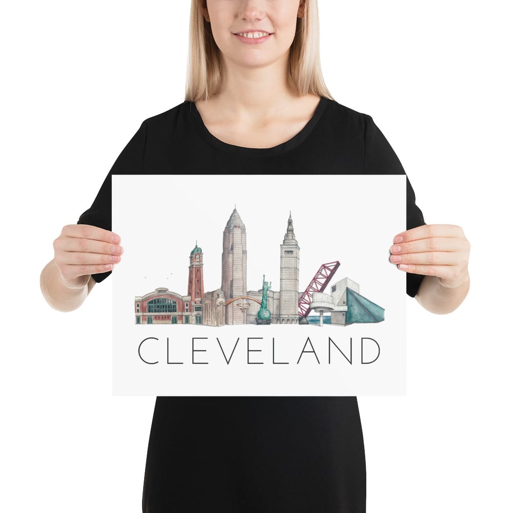 Cleveland skyline poster - Image 3