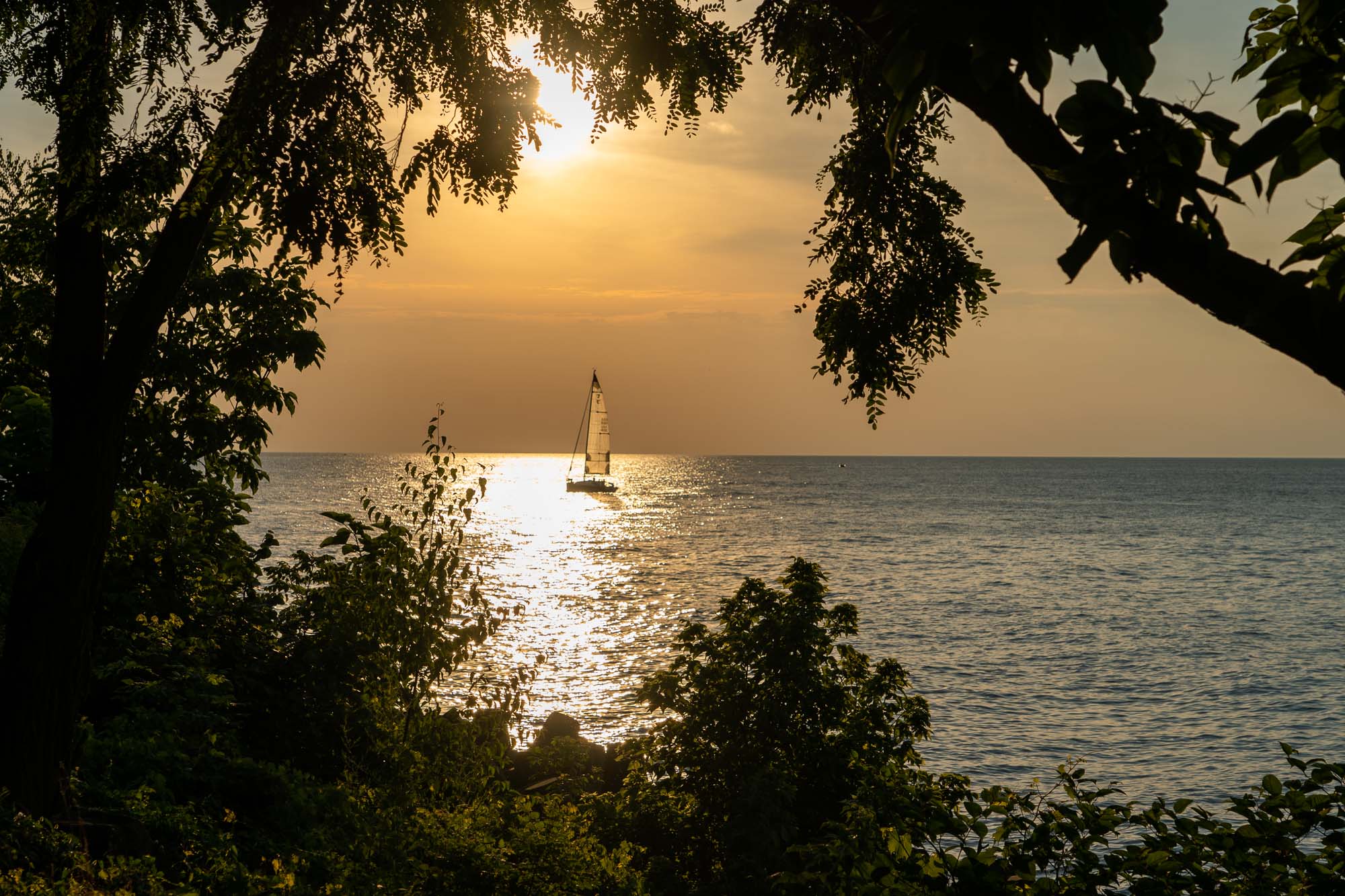 Sail boat on Lake Erie