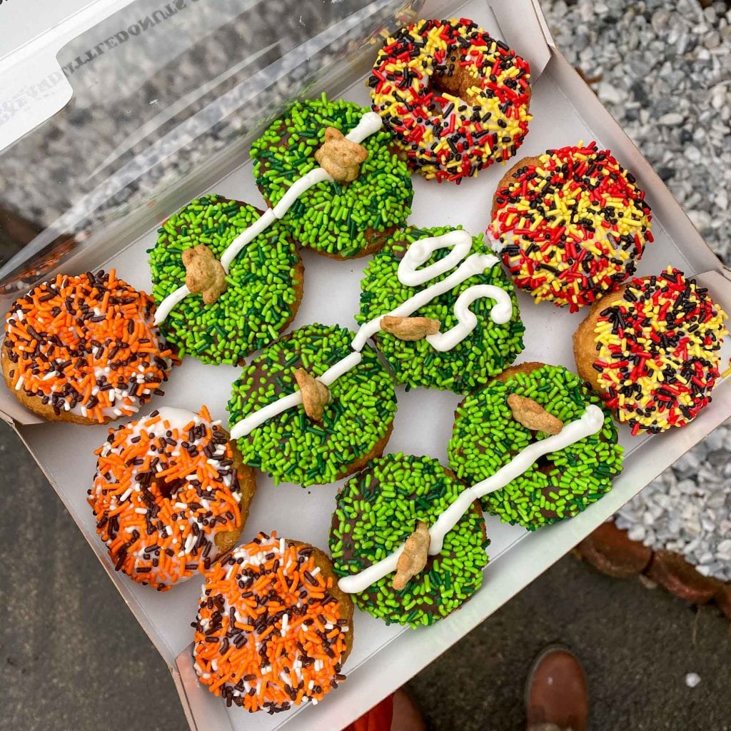 Little decorated donuts.