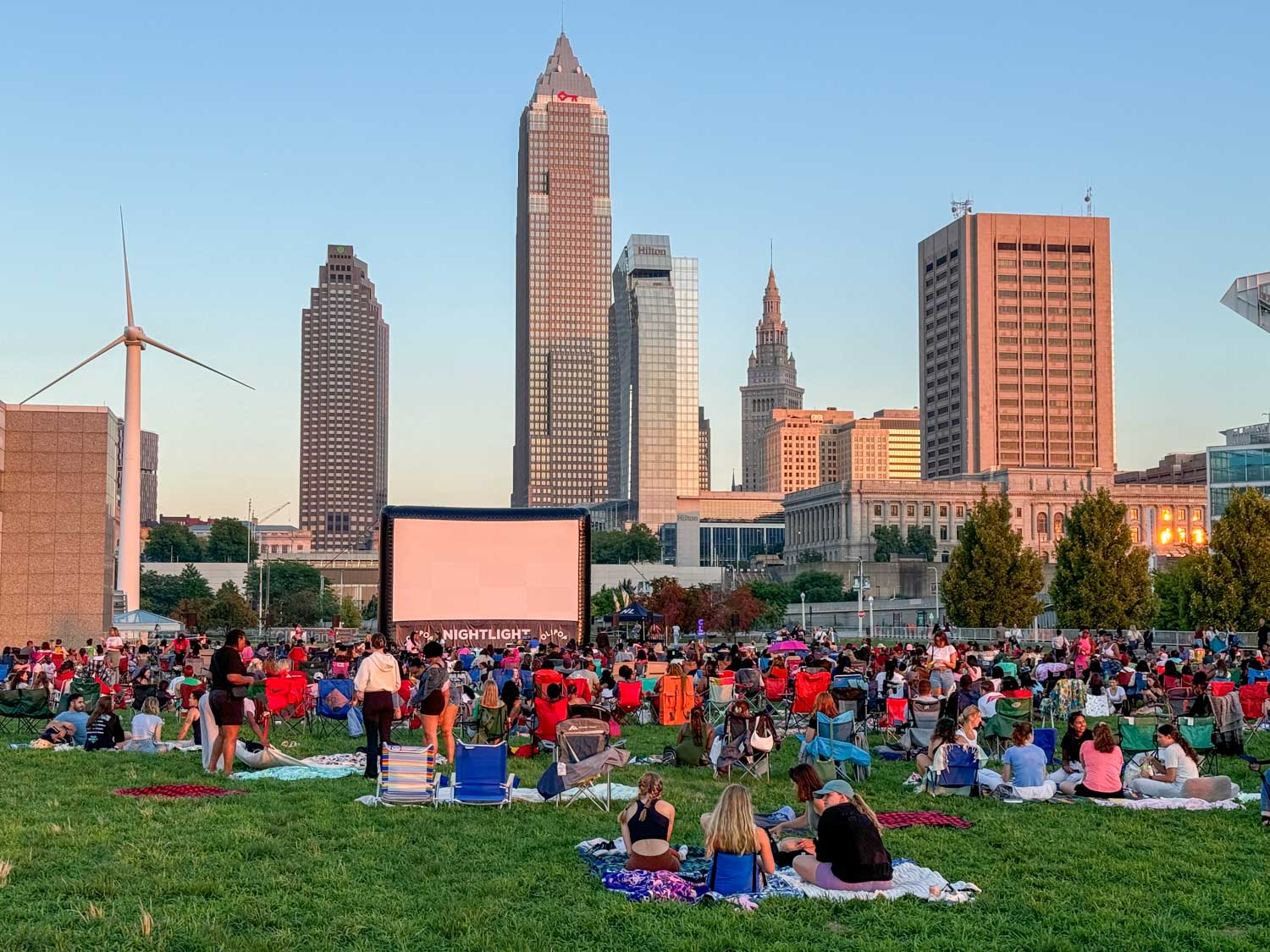 Outdoor movie in Cleveland
