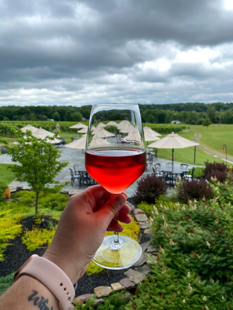 Laurentia Winery glass of rose