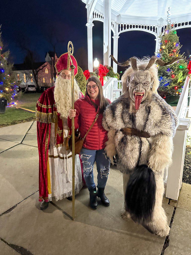 Amanda with St. Nick and Krampus