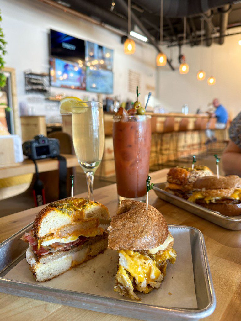 Cocky's Bagels sandwiches and cocktails