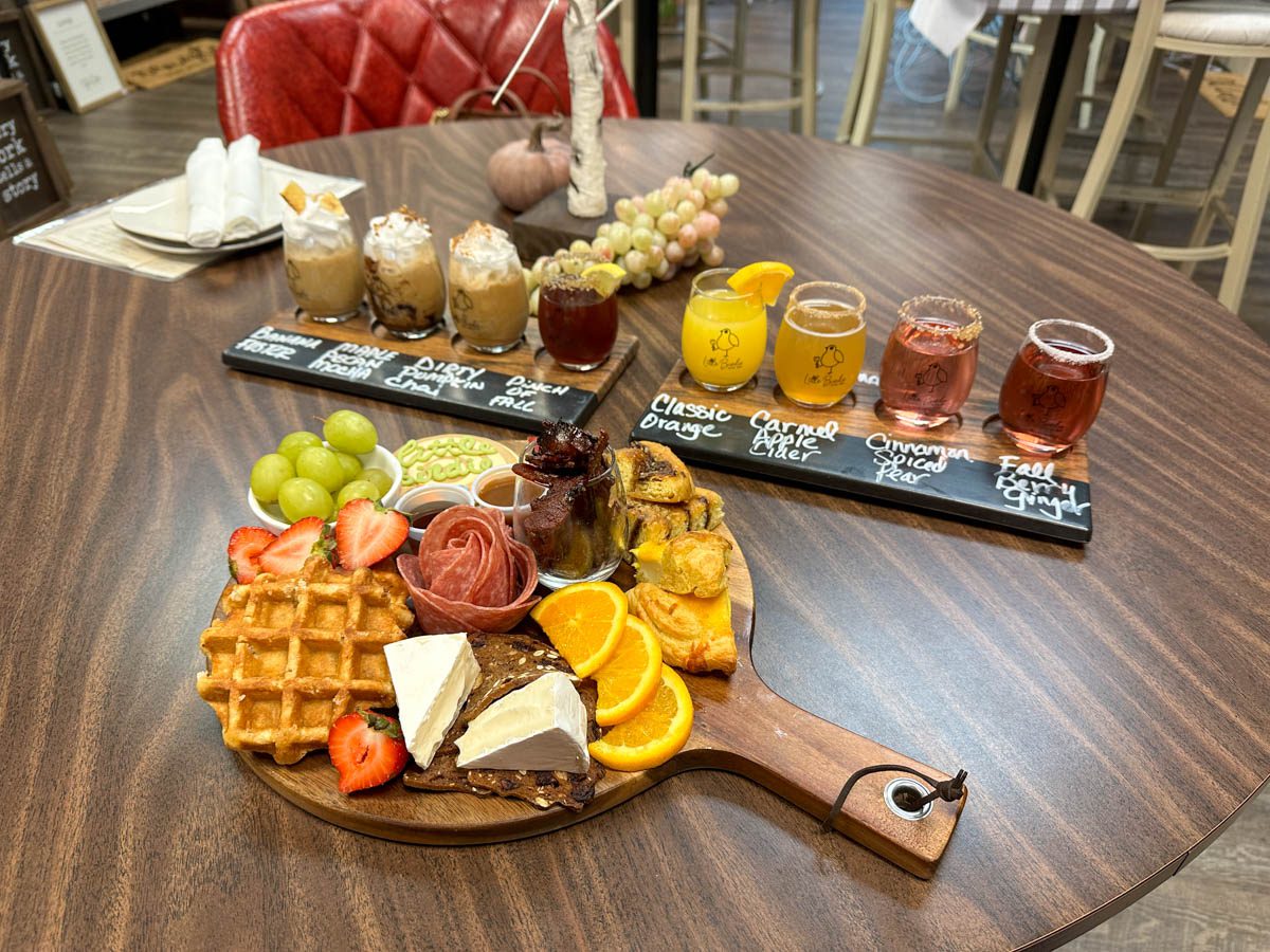 Brunch board and flights at Little Birdie Wine Nest