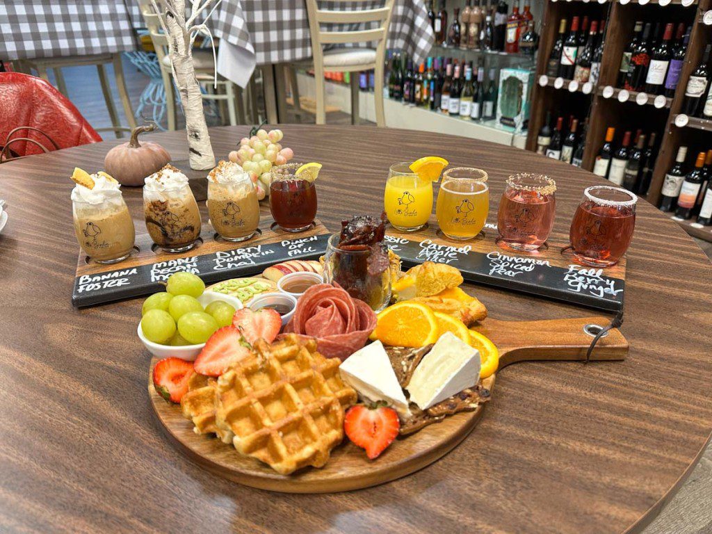 Brunch board and flights at Little Birdie Wine Nest