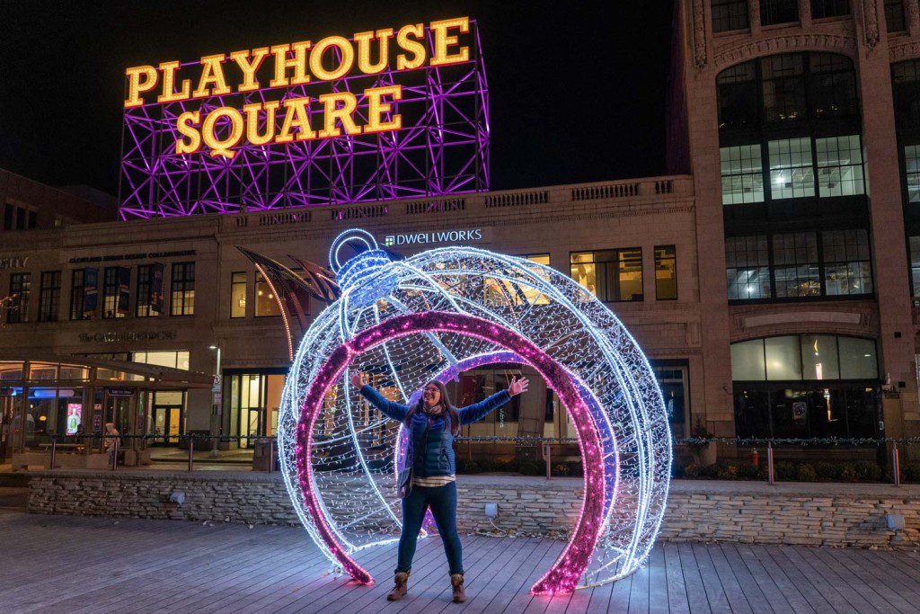 Amanda in the Playhouse Square bulb