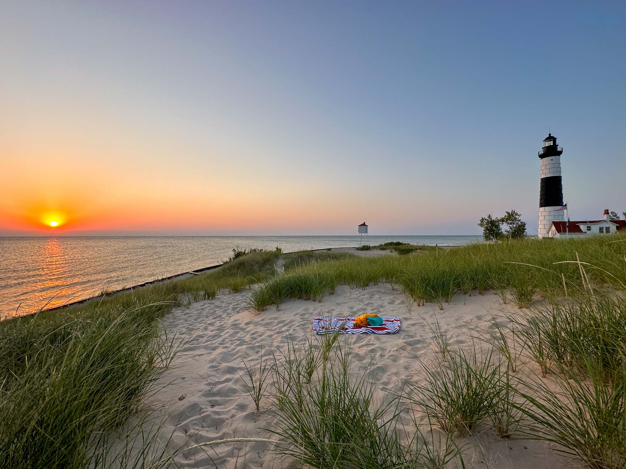 Sunset at Big Sable Point Lighthouse in Ludington State Park