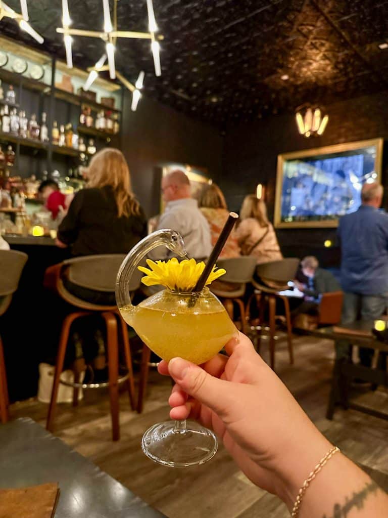 Turmeric drink at The Watson Speakeasy bar in Cuyahoga Falls