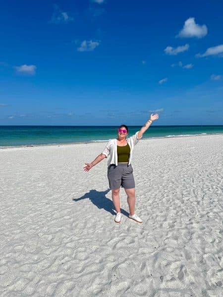 Amanda on a beach on Anna Maria Island